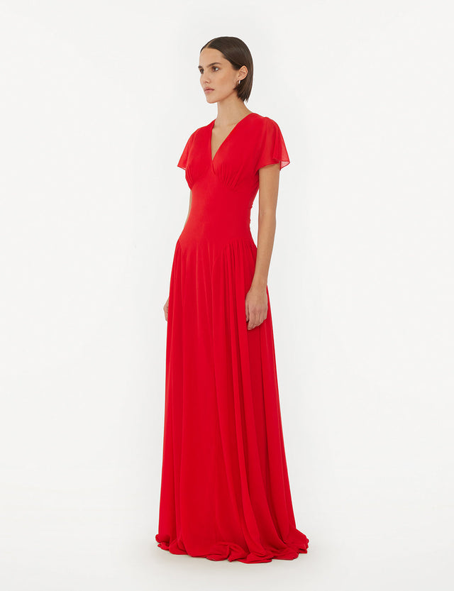 ROTATE - Maxi V-Neck Dress