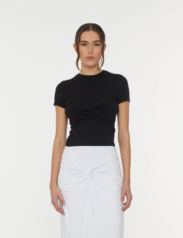 ROTATE - Fitted Twisted T-Shirt