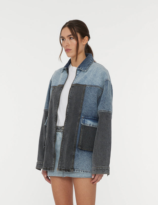 ROTATE - Oversized Patchwork Jacket