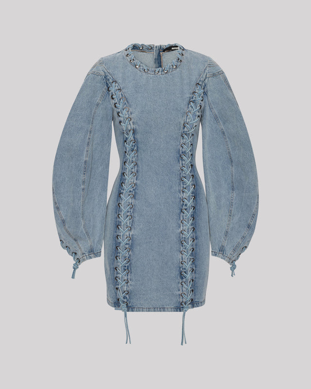 ROTATE - Denim Laced Mini Dress