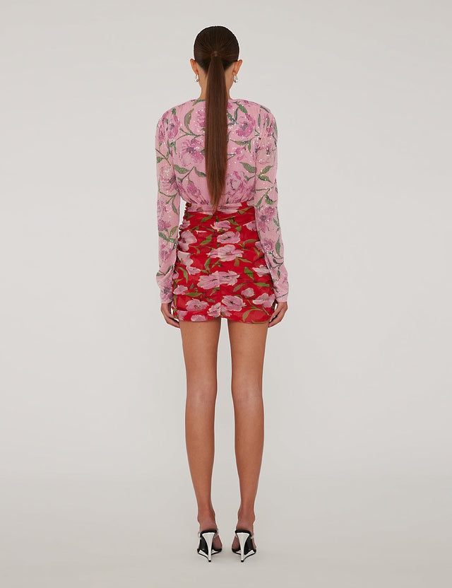 ROTATE - Printed Mini Ls Dress